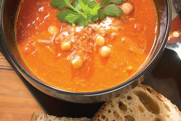 Tomato-Coconut Soup with Garbanzo Beans