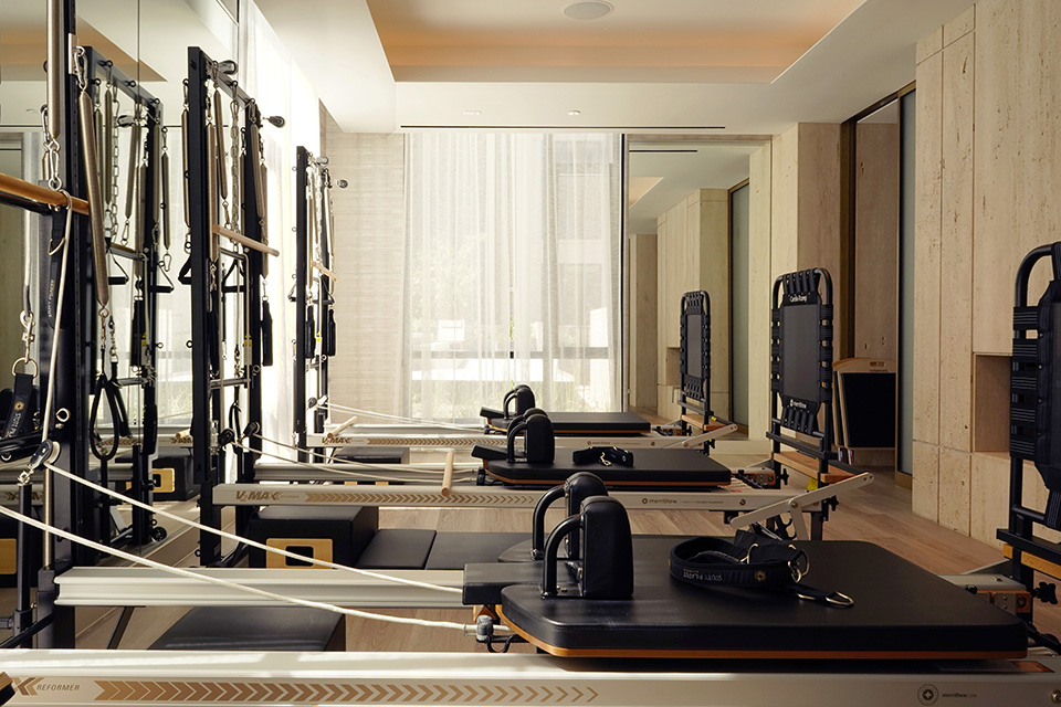 Reformer Pilates machines at Canyon Ranch Wellness Center