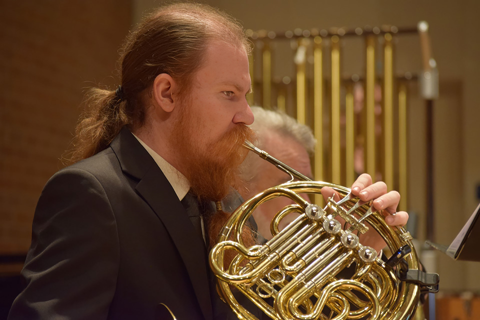 A member of the Southlake Community Band performs