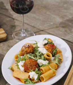 Rigatoni con le Polpette e Burrata from Bocca Osteria