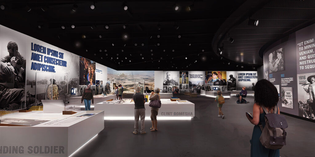 A rendering of people perusing the National Medal of Honor Museum