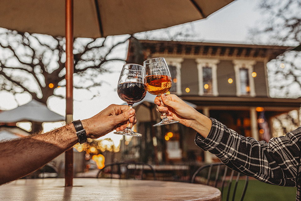 A couple toasts at Saddlerock Wine + Beer